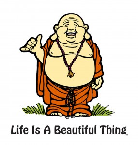 "Life is a Beautiful Thing" Buddha character designed for The Studio El Segundo.