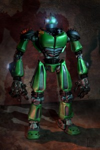 Green robot design.