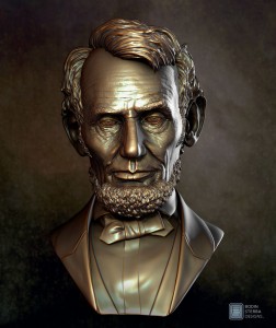 Abe Lincoln Bust sculpt- front view