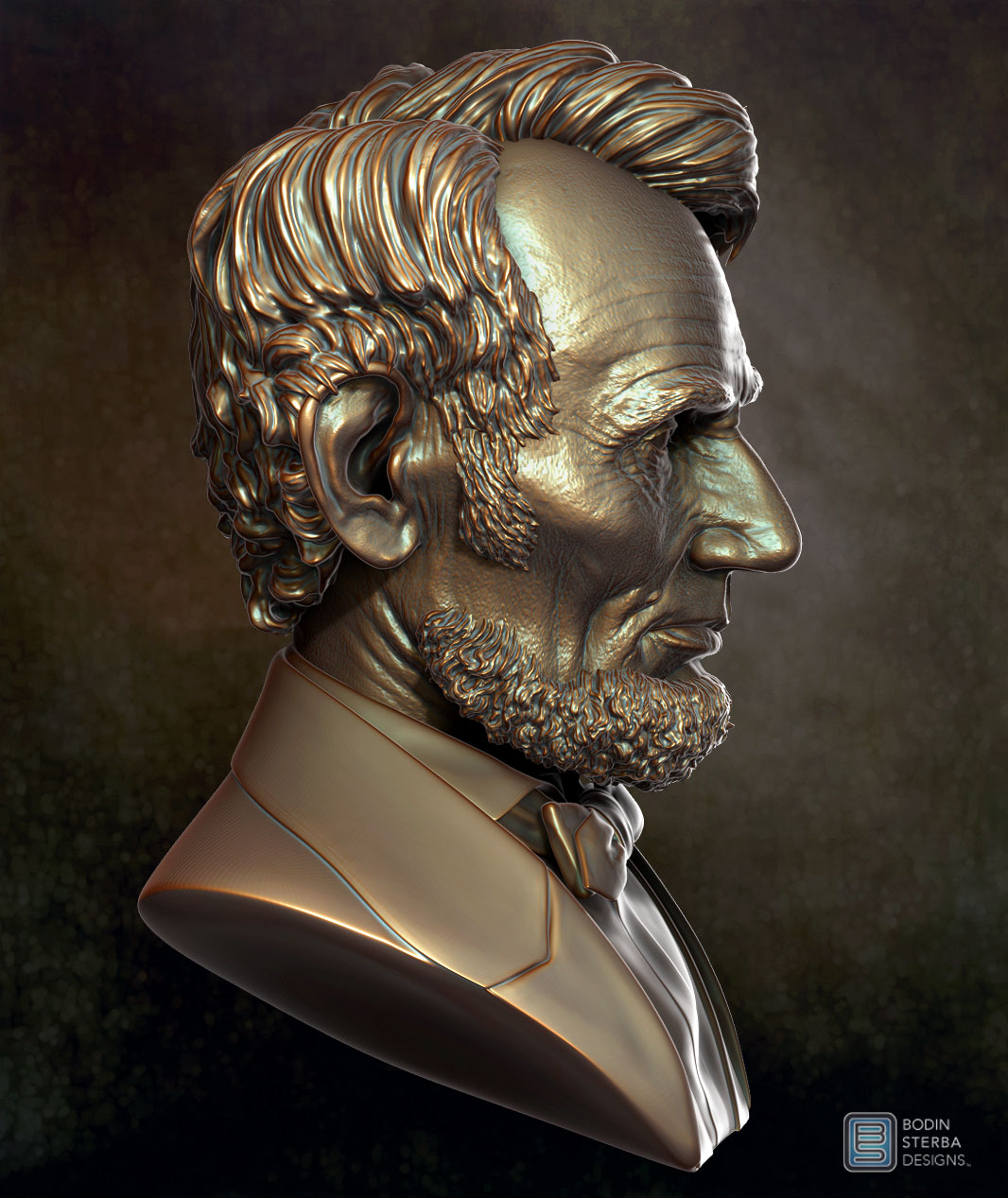 Abe Lincoln Bust sculpt- profile view