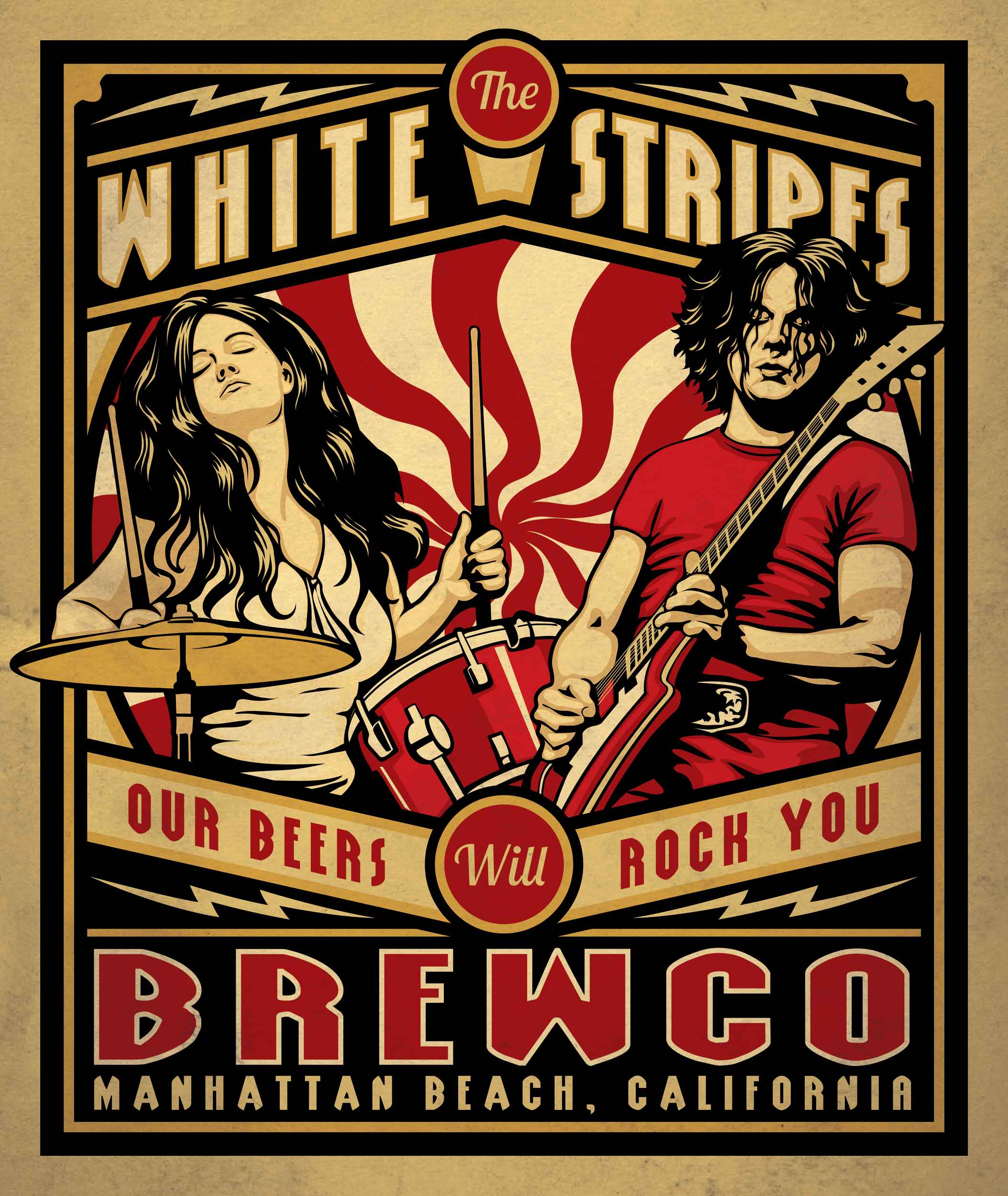 Brewco White Stripes poster