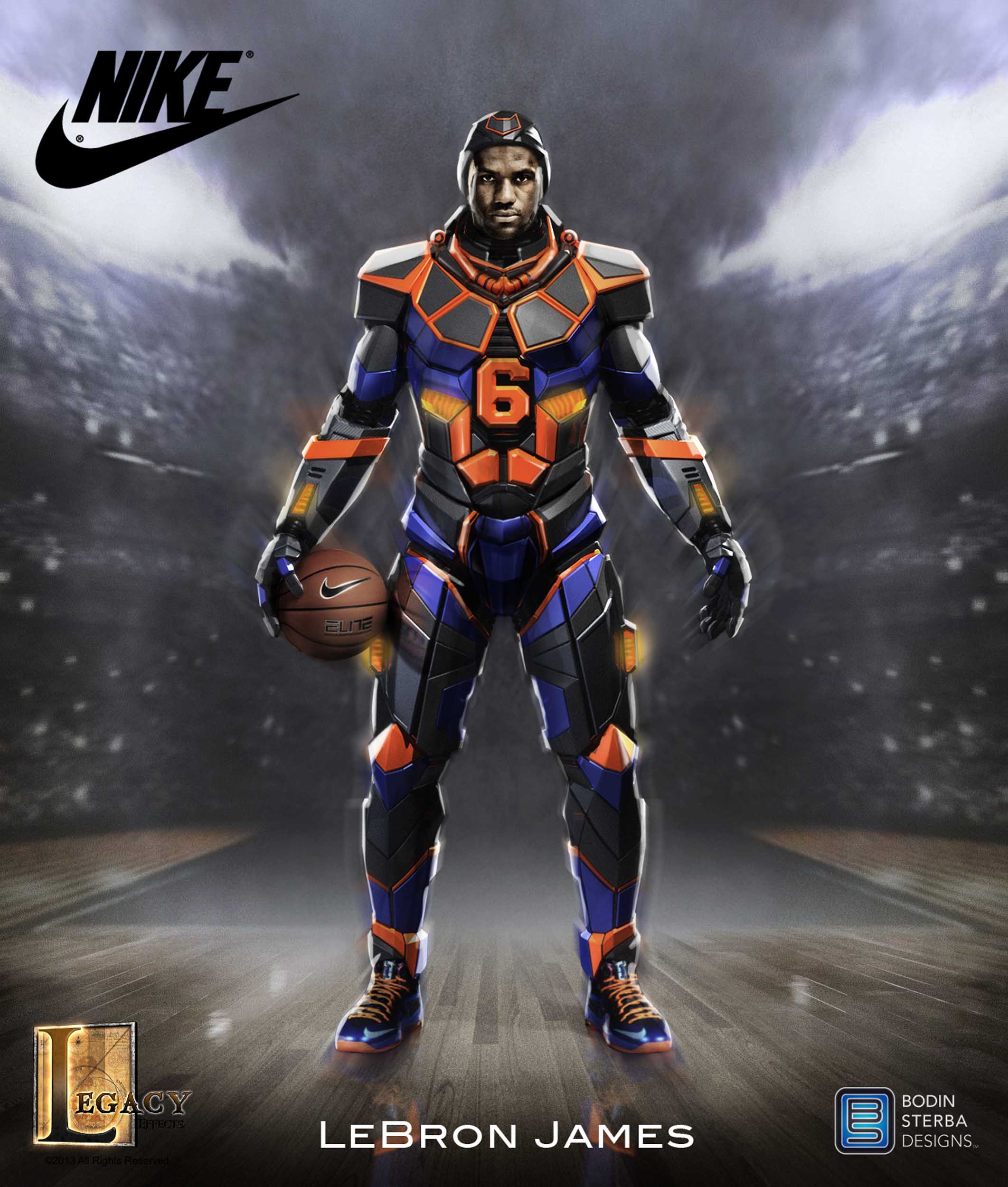 Lebron James Nike Superhero Elite suit final concept.