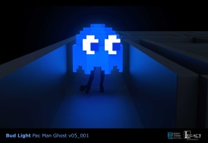 3D Pac Man ghost design for Bud Lite Superbowl 2015 commercial