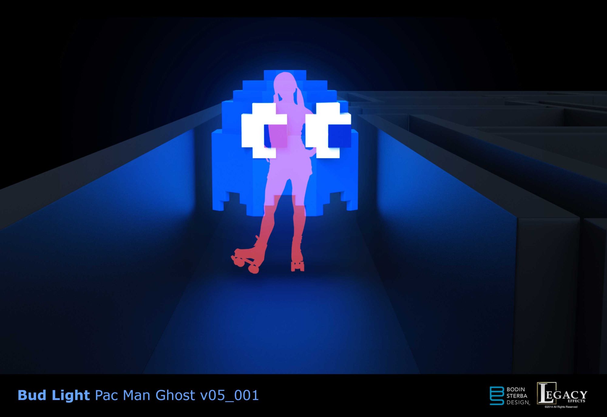 3D Pac Man ghost design for Bud Lite Superbowl 2015 commercial