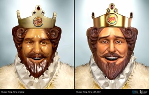 Burger King King before and after facelift.