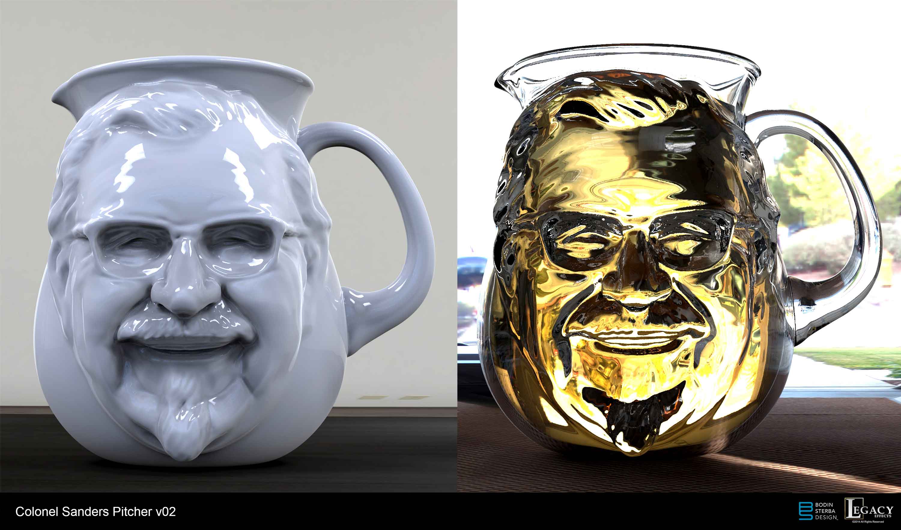 This is the first pass at the Colonel Sanders pitcher
