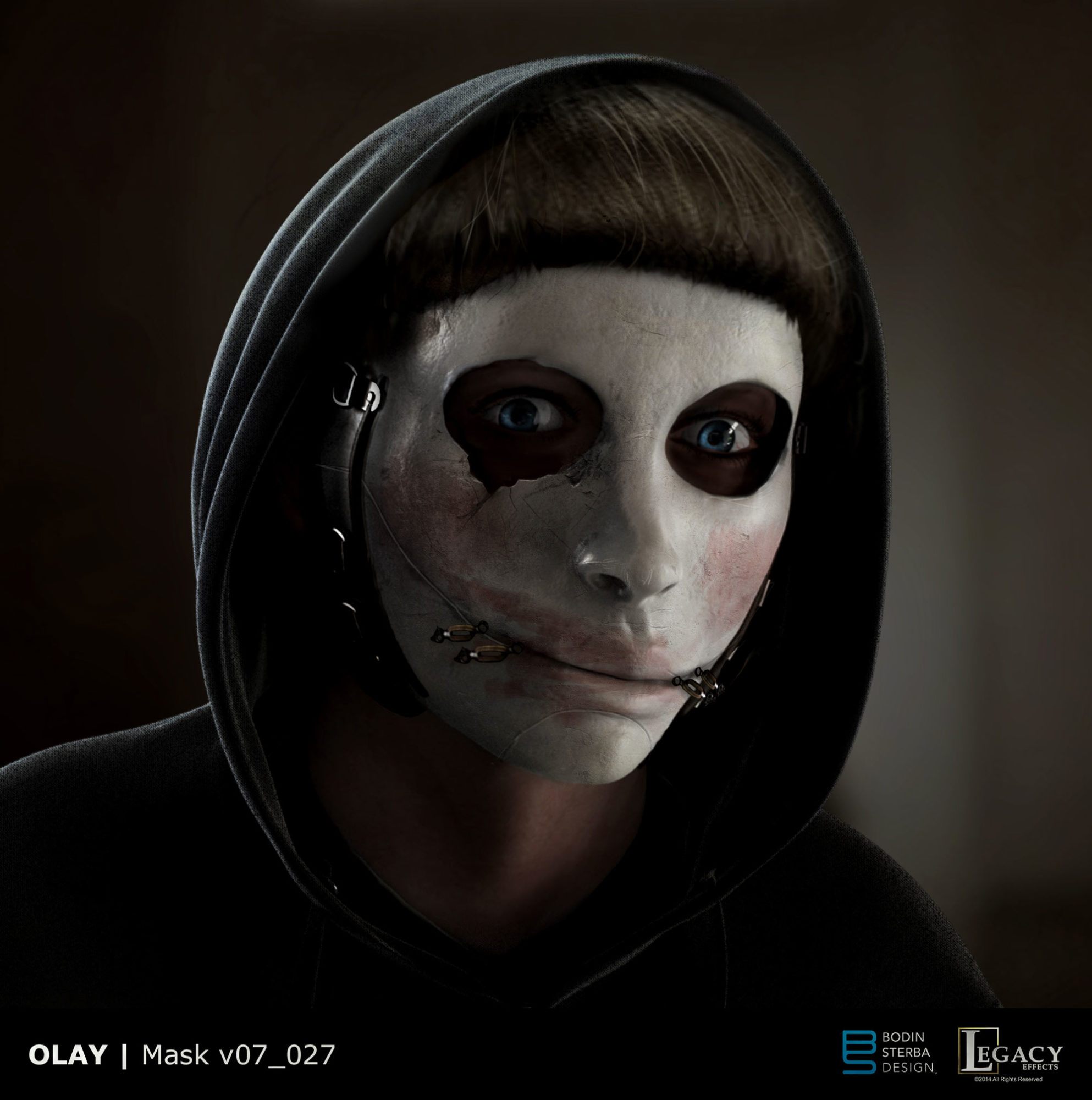 Olay mask design from "Killer Skin" Super Bowl LIII spot